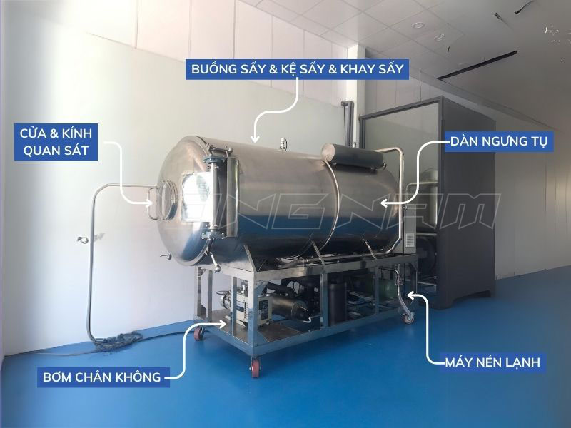 Cấu tạo máy sấy đông khô