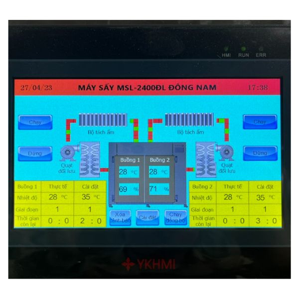 Tất cả máy sấy Đông Nam đều sử dụng màn hình cảm ứng lập trình 6 giai đoạn sấy