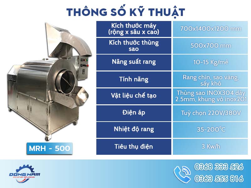 Thông số kỹ thuật MRH-500